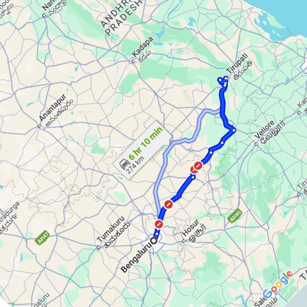 bangalore to thirupathi mao