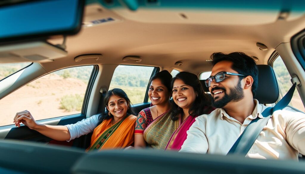 Happy family enjoying outstation cab journey from Bangalore to Wayanad Happy family enjoying outstation cab journey from Bangalore to Wayanad